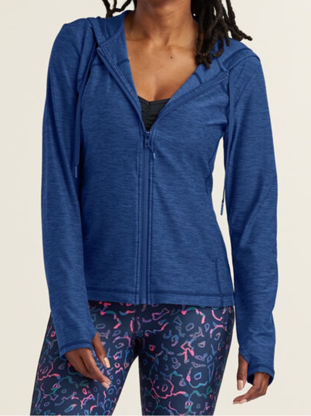Title Nine Vital 2.0 Hoodie Blue Performance Full Zipper Workout Gym 2025-XL